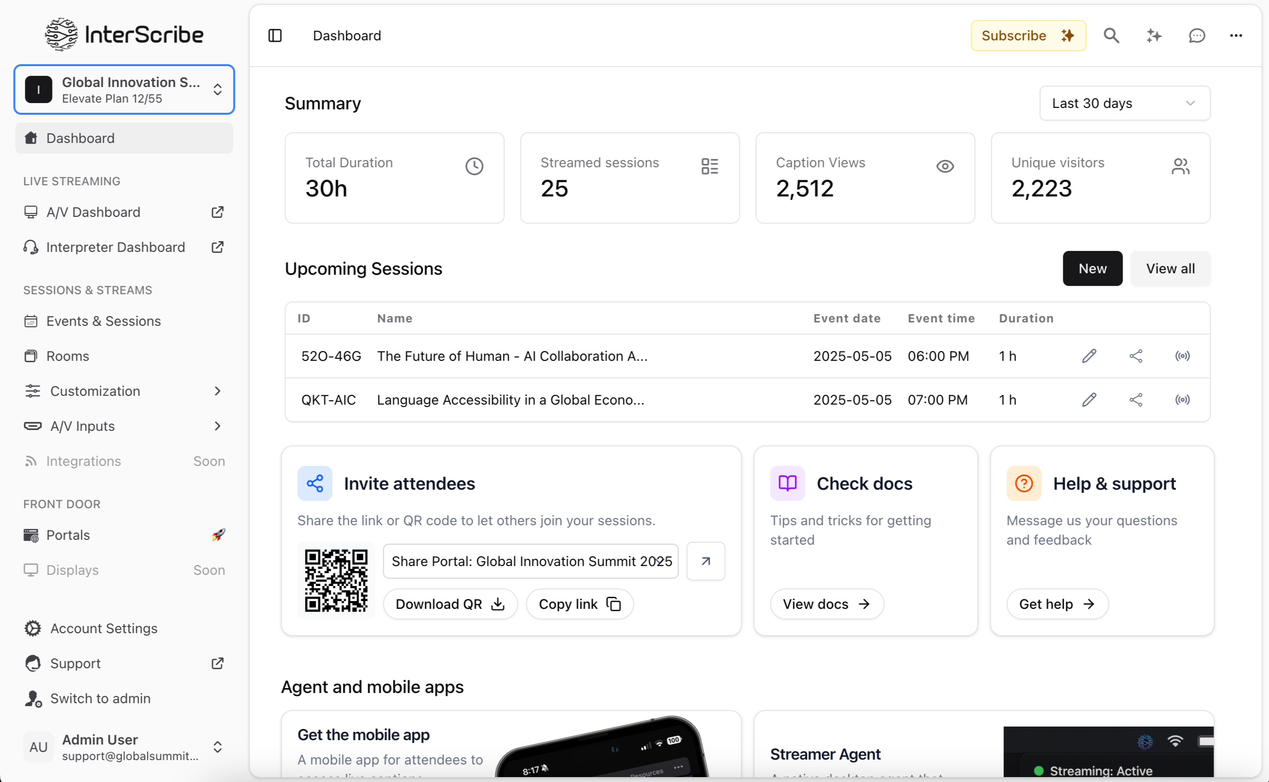 InterScribe Portal Preview